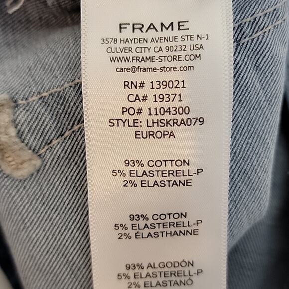 Frame Le High Skinny Raw Edge Blue Denim Jeans in Europa 26 - Picture 14 of 15